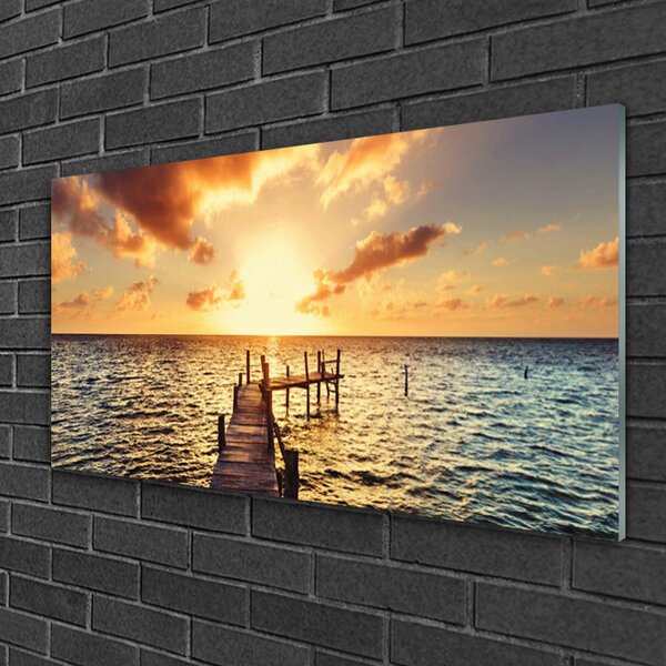 Skleneny obraz Most more západ výhľad 100x50 cm 2 Prívesky