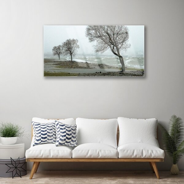 Skleneny obraz More búrka vlny 100x50 cm 2 Prívesky