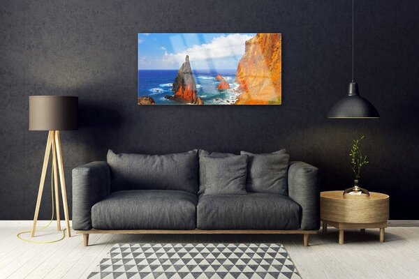 Skleneny obraz Útes pobrežie more 100x50 cm 2 Prívesky