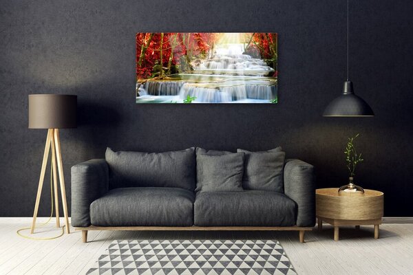 Skleneny obraz Vodopád príroda les 100x50 cm 2 Prívesky