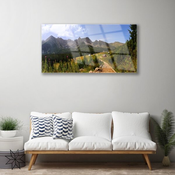 Skleneny obraz Hala góry droga natura łąka 100x50 cm 2 Prívesky
