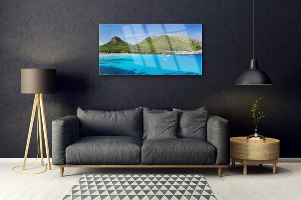 Skleneny obraz Hory more príroda 100x50 cm 2 Prívesky