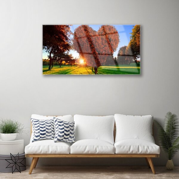Skleneny obraz Strom srdce přírdoa 100x50 cm 2 Prívesky