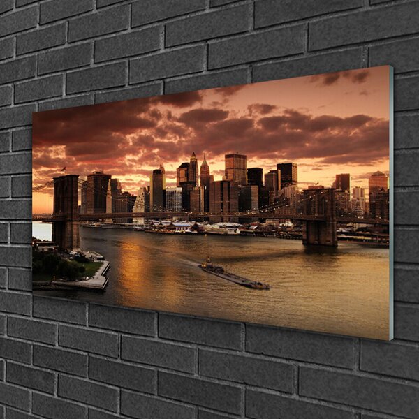 Skleneny obraz Mesto brooklynský most 100x50 cm 2 Prívesky