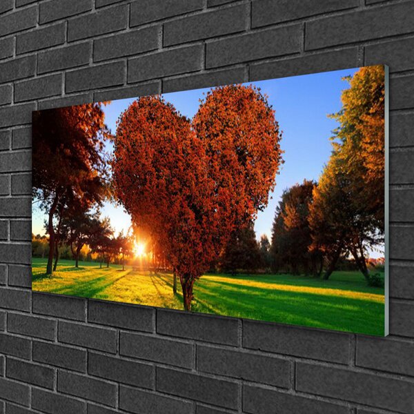 Skleneny obraz Strom srdce přírdoa 100x50 cm 2 Prívesky