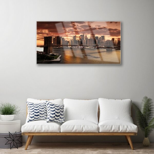 Skleneny obraz Mesto brooklynský most 100x50 cm 2 Prívesky