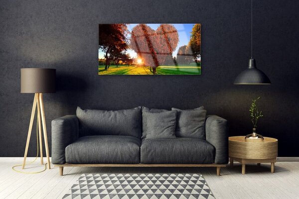 Skleneny obraz Strom srdce přírdoa 100x50 cm 2 Prívesky