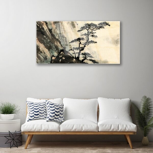 Skleneny obraz Maľovaný strom umenie 100x50 cm 2 Prívesky