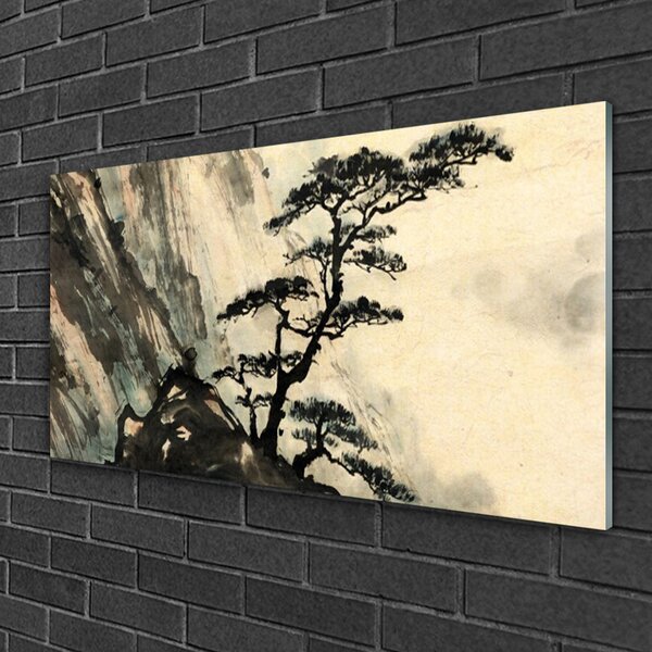 Skleneny obraz Maľovaný strom umenie 100x50 cm 2 Prívesky