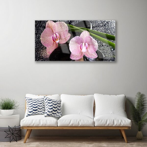 Skleneny obraz Kvety orchidea kamene zen 100x50 cm 2 Prívesky