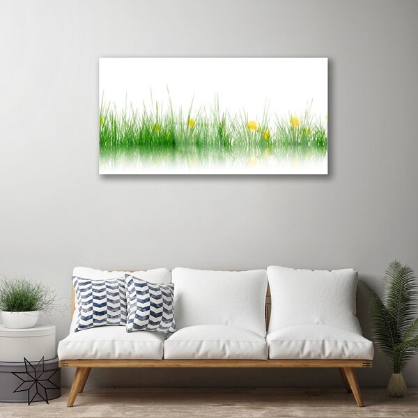 Skleneny obraz Príroda tráva kvety 100x50 cm 2 Prívesky