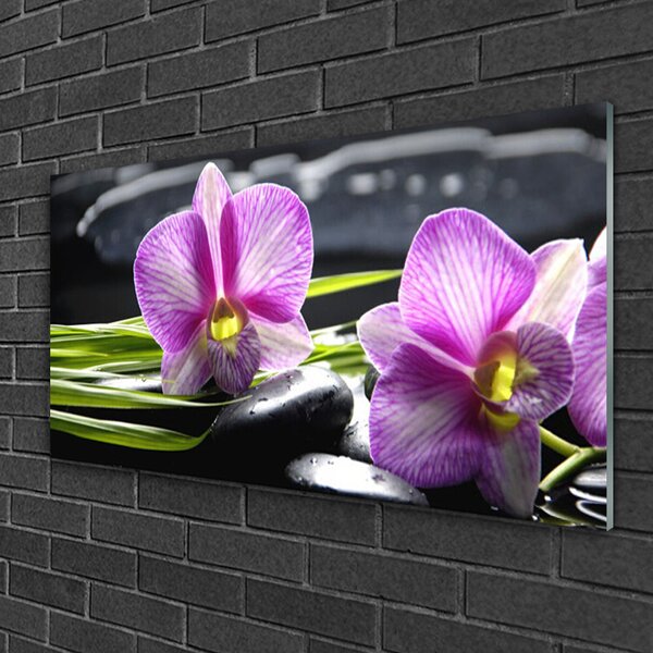 Skleneny obraz Orchidea kamene zen kúpele 100x50 cm 2 Prívesky