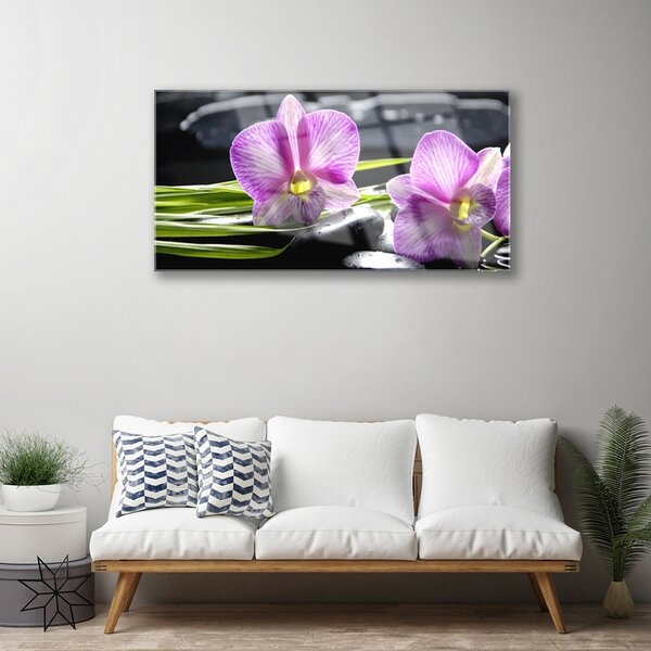 Skleneny obraz Orchidea kamene zen kúpele 100x50 cm 2 Prívesky