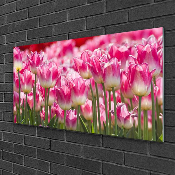 Skleneny obraz Tulipány kvety príroda 100x50 cm 2 Prívesky