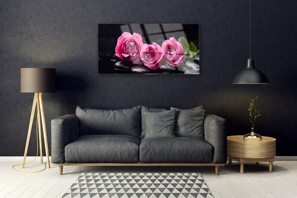 Skleneny obraz Ruže kamene zen kúpele príroda 100x50 cm 4 Prívesky