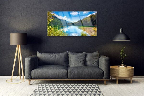 Skleneny obraz Hory les príroda jazero 100x50 cm 2 Prívesky