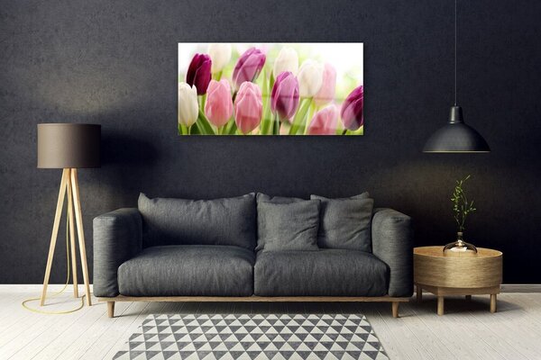 Skleneny obraz Tulipány kvety príroda lúka 100x50 cm 2 Prívesky