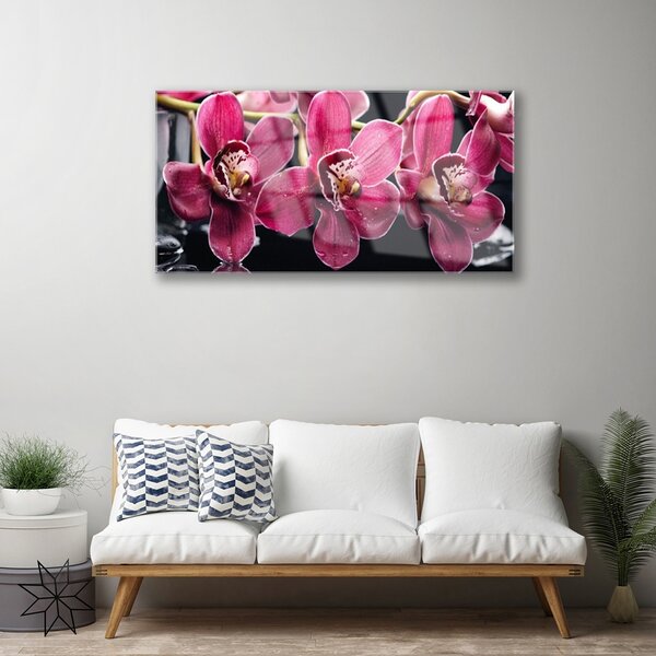 Skleneny obraz Kvety orchidey výhonky príroda 100x50 cm 2 Prívesky