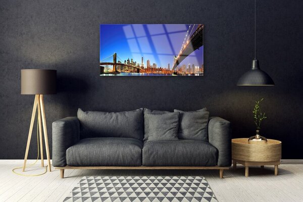 Skleneny obraz Most mesto architektúra 100x50 cm 2 Prívesky