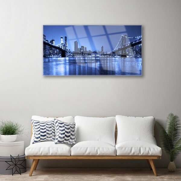 Skleneny obraz Mesto most architektúra 100x50 cm 2 Prívesky