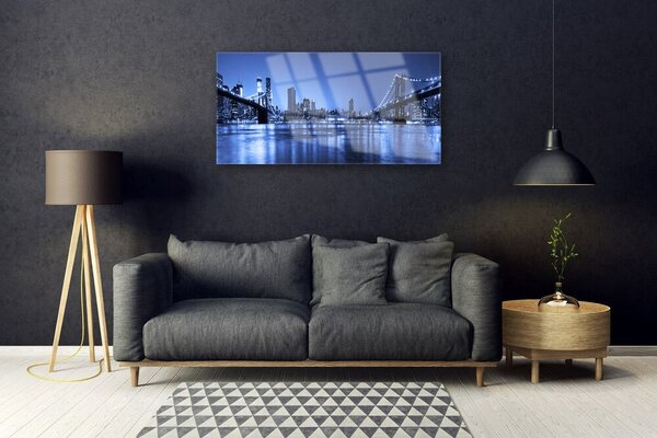 Skleneny obraz Mesto most architektúra 100x50 cm 2 Prívesky