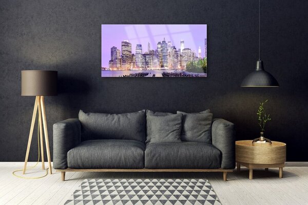 Skleneny obraz Mesto domy 100x50 cm 2 Prívesky