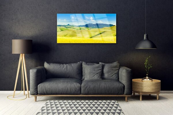 Skleneny obraz Dedina hory príroda 100x50 cm 2 Prívesky