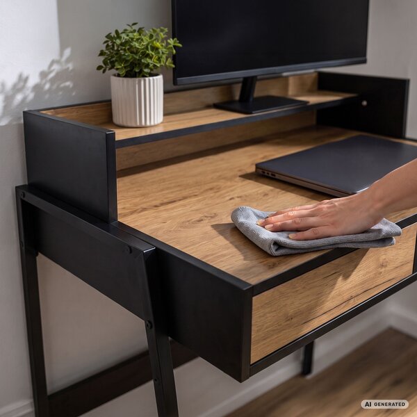 Ak furniture Písací stôl Flux 78 cm dub Craft/čierny
