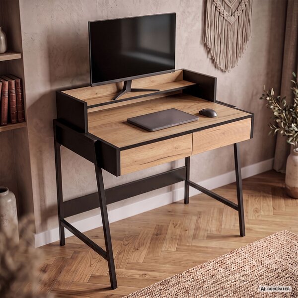 Ak furniture Písací stôl Flux 78 cm dub Craft/čierny