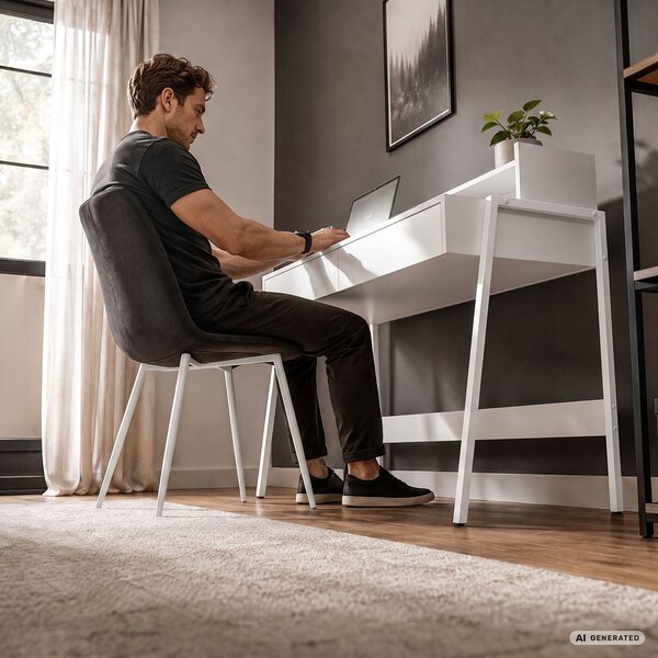 Ak furniture Písací stôl Flux 78 cm biely