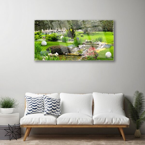 Skleneny obraz Zahra strom kvety príroda 100x50 cm 2 Prívesky