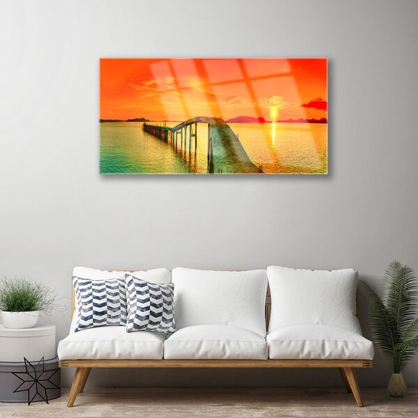 Skleneny obraz Most more architektúra 100x50 cm 2 Prívesky