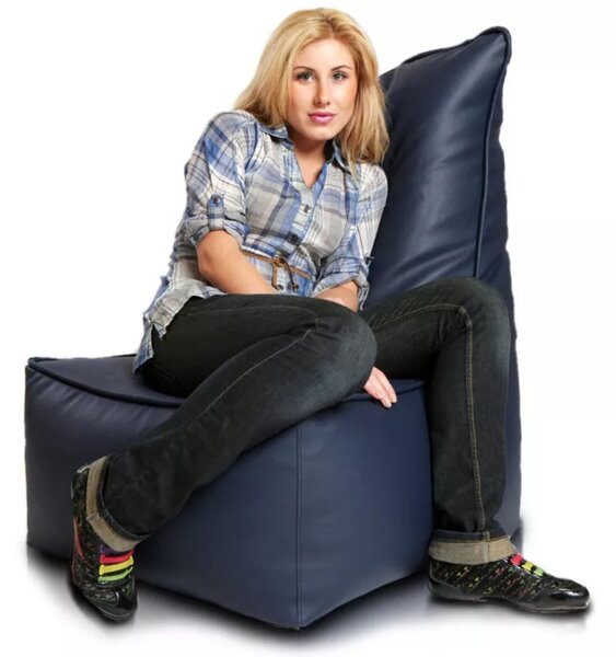 INTERMEDIC SK - Sedací vak Kreslo ELEGANT z ekokože | ergonomické kreslo 105×85×40 cm, 350 l Farba: E04 - Oranžová pomaranč (ekokoža)