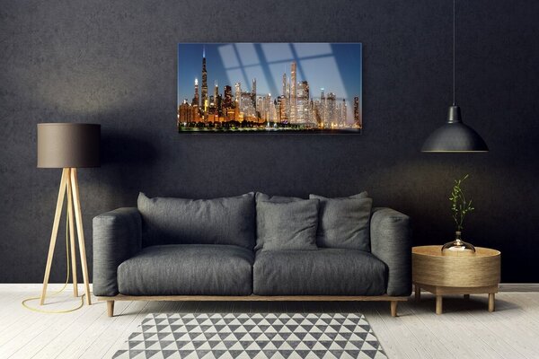 Skleneny obraz Mesto domy 100x50 cm 2 Prívesky