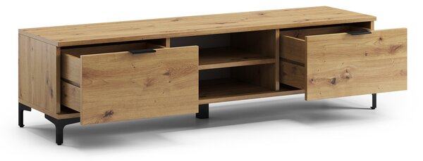 TV skrinka LANA 05 Dub Artisan - POD TV DO OBÝVAČKY SO ZÁSUVKAMI