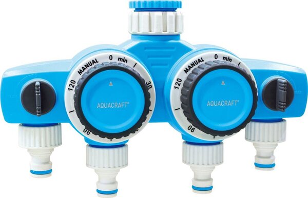 Časovač AQUACRAFT® 290040, mechanický, 4-rozbočovač, Double, max. 120 min