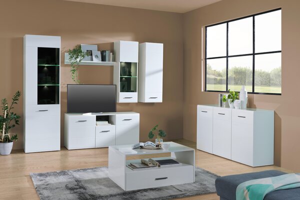 TV DIEL, antracitová, biela, 180/63,7/41,6 cm Hom`in - Obývacie zostavy