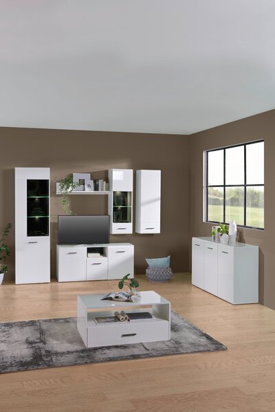 TV DIEL, antracitová, biela, 140/64/42 cm Hom`in - Obývacie zostavy