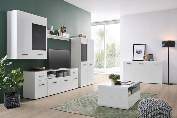TV DIEL, antracitová, biela, 140/64/42 cm Hom`in - Obývacie zostavy