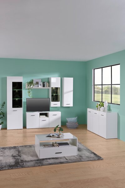 TV DIEL, antracitová, biela, 140/64/42 cm Hom`in - Obývacie zostavy