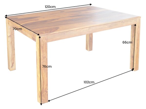 Jedálenský stôl LAGOS 120 cm sheesham drevo prírodné