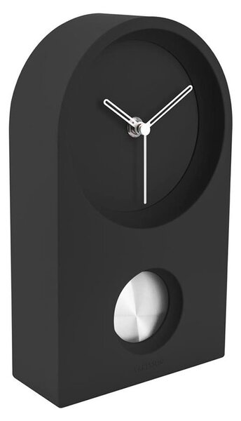 KARLSSON Nástenné/stolné hodiny Taut – čierna 15 x 25 cm