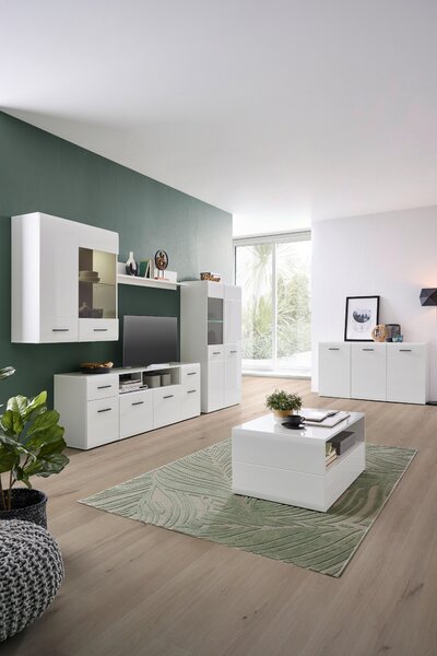 TV DIEL, antracitová, biela, 180/63,7/41,6 cm Hom`in - Obývacie zostavy
