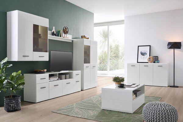 TV DIEL, antracitová, biela, 180/63,7/41,6 cm Hom`in - Obývacie zostavy