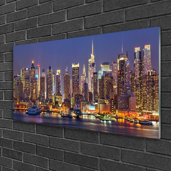 Skleneny obraz Měesto domy mrakodrapy 100x50 cm 2 Prívesky