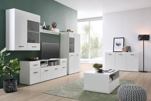 TV DIEL, antracitová, biela, 180/63,7/41,6 cm Hom`in - Obývacie zostavy