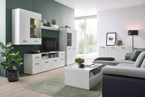TV DIEL, antracitová, biela, 180/63,7/41,6 cm Hom`in - Obývacie zostavy