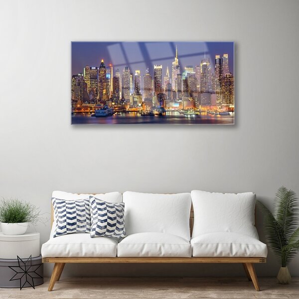 Skleneny obraz Měesto domy mrakodrapy 100x50 cm 2 Prívesky