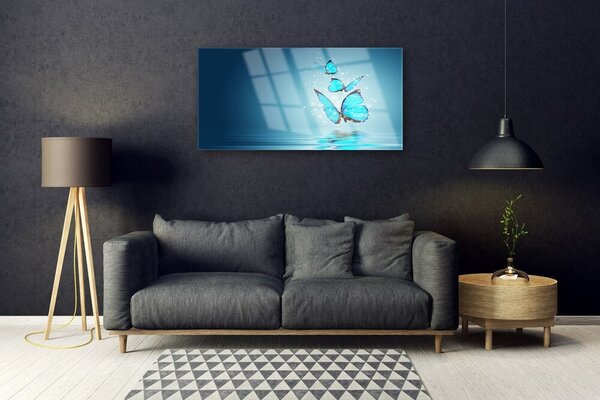 Skleneny obraz Motýle voda umenie 100x50 cm 2 Prívesky