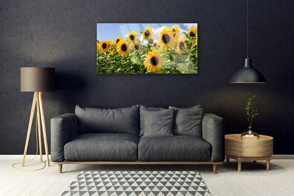 Skleneny obraz Slnečnica kvet rastlina 100x50 cm 4 Prívesky